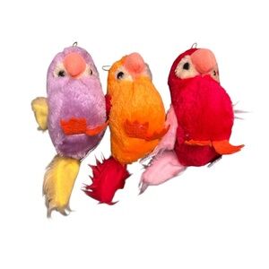 Vintage Colorful Plush Bird Plush